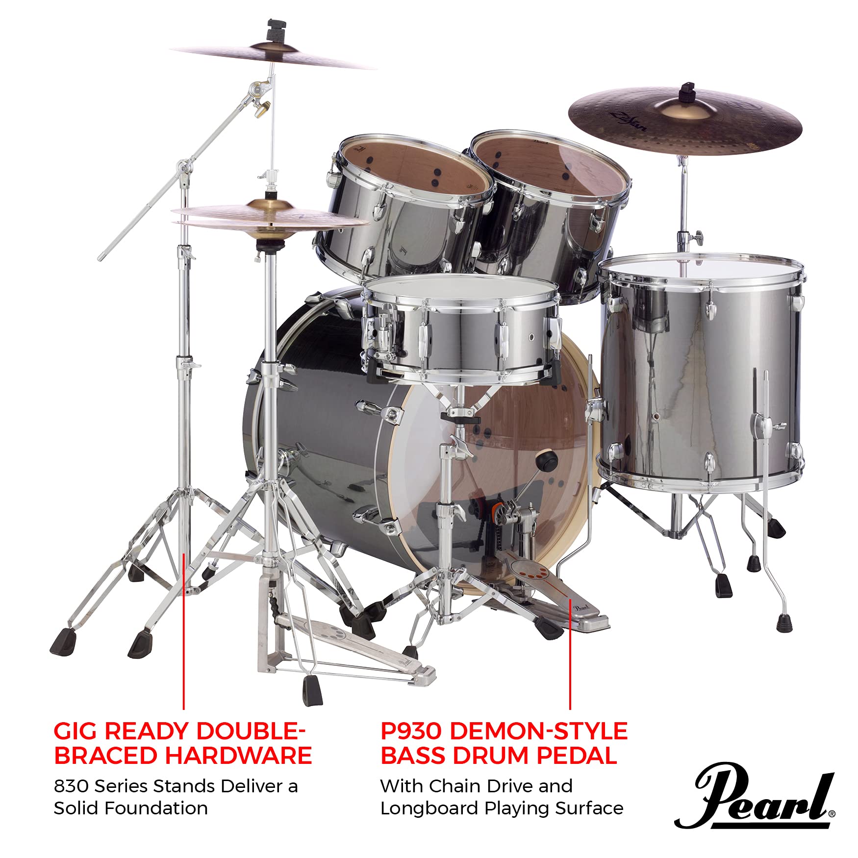 Amazon.com: Pearl EXX725/C 5-Piece Export Standard Drum Set with